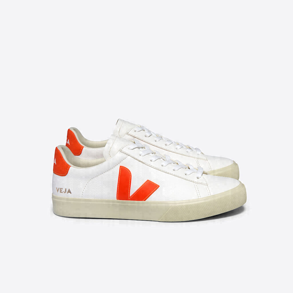 Campo Leather White Orange Fluo
