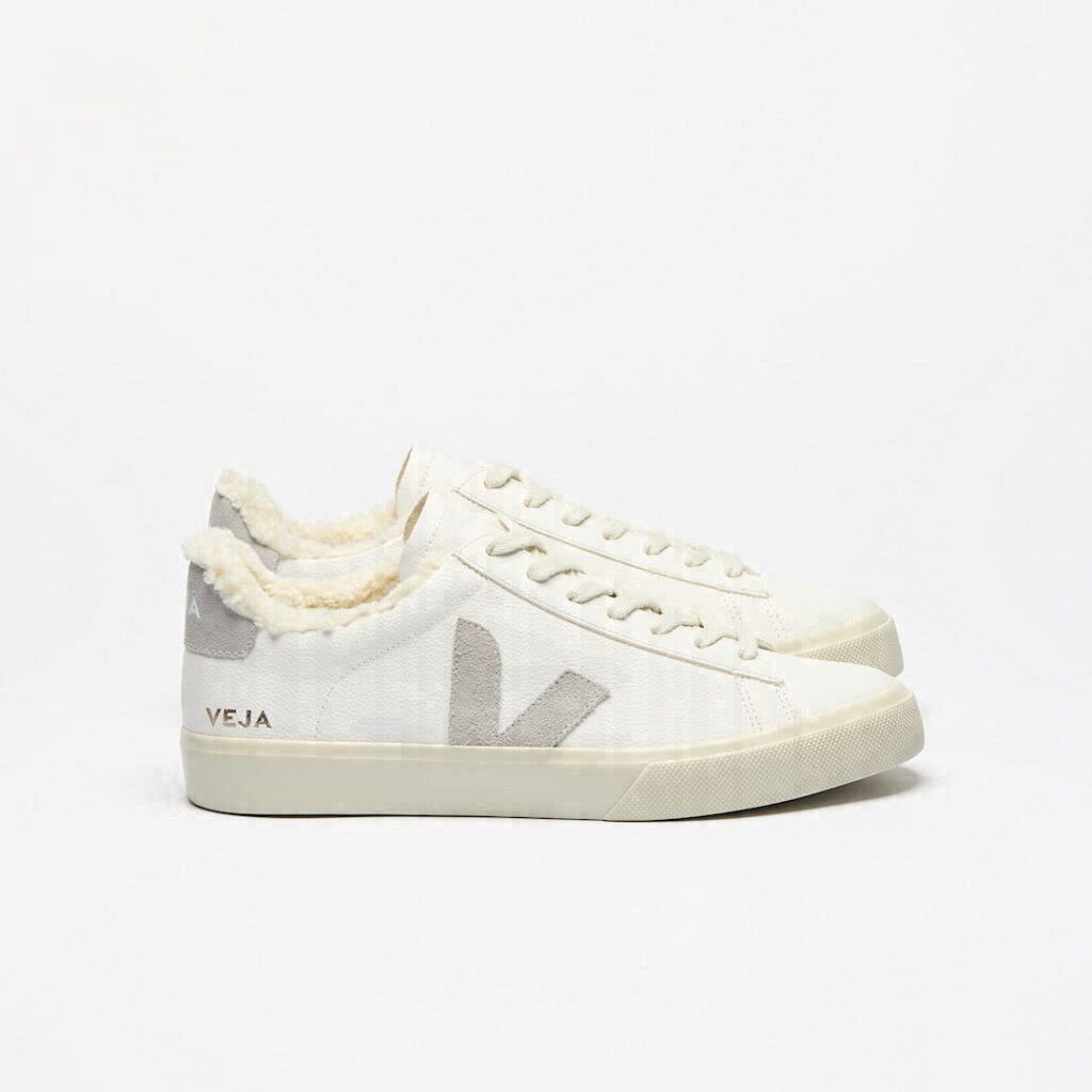 Campo Fured Leather White Light Grey