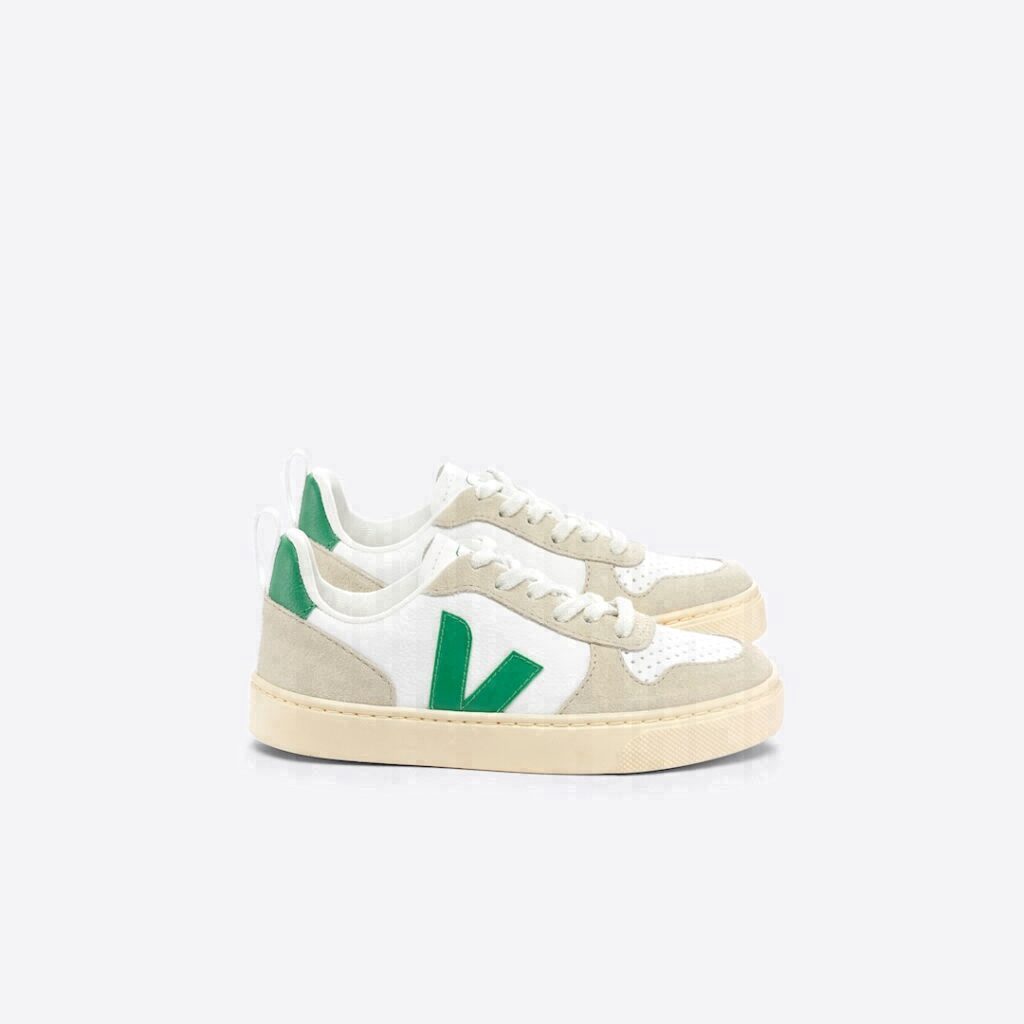 V-10 Leather White Emeraude Almond