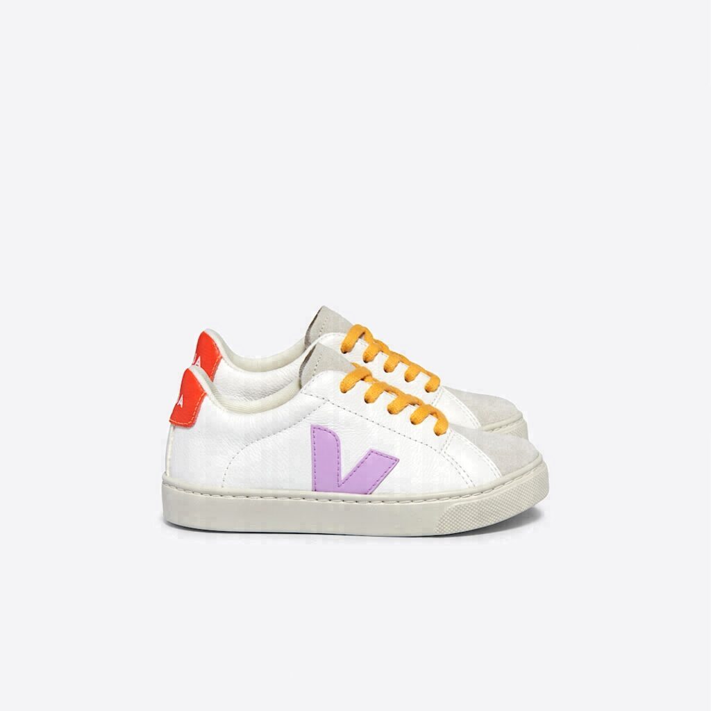 Esplar Leather White Orchid Orange Fluo