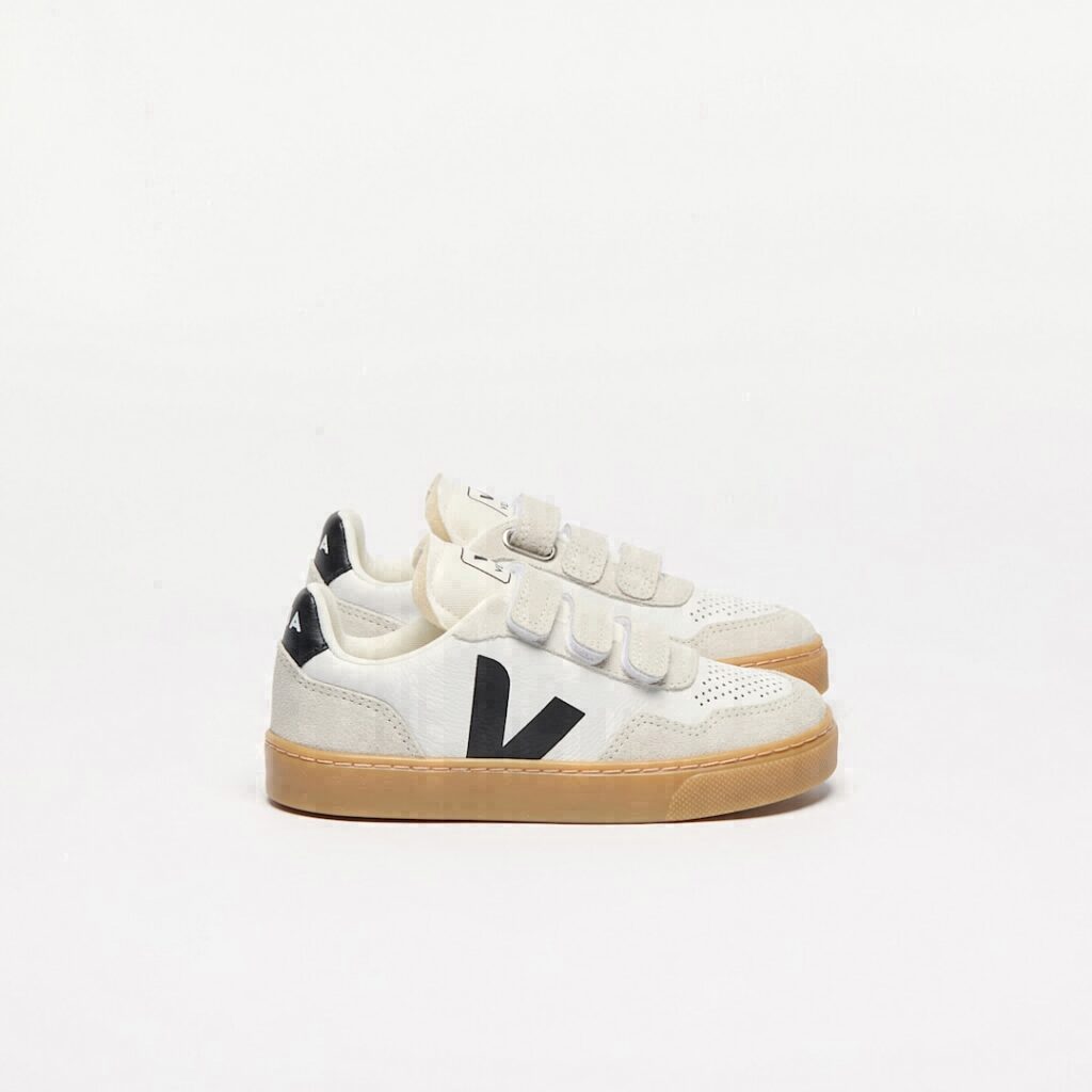 V-90 Leather White Black Natural