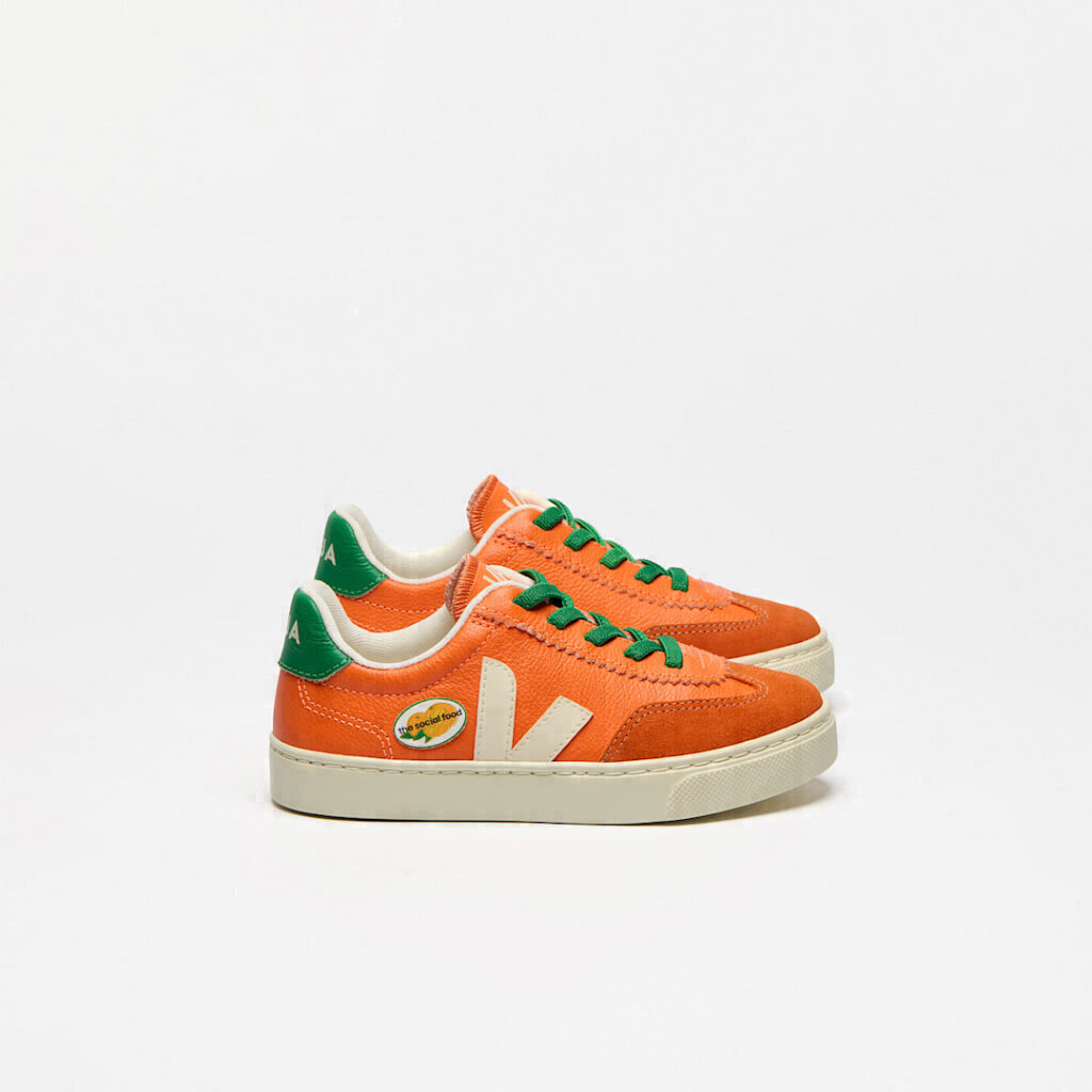 Volley Elastic Laces Leather Veja x The Social Food Fury Calcaire