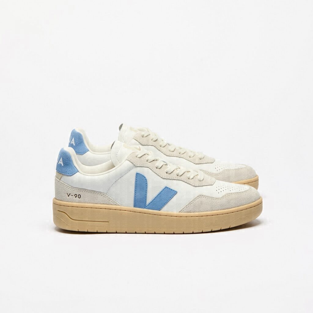 V-90 Leather White Aqua Natural
