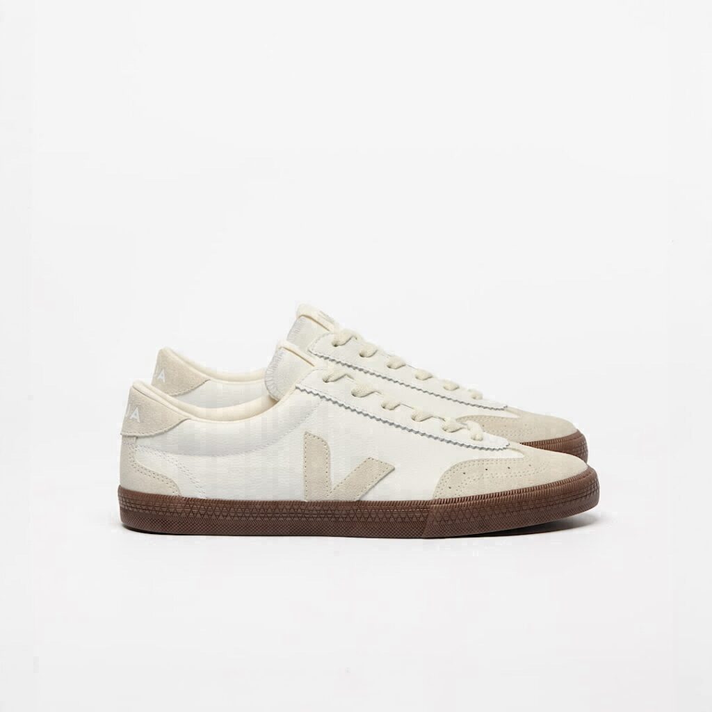 Volley Leather White Natural Bark
