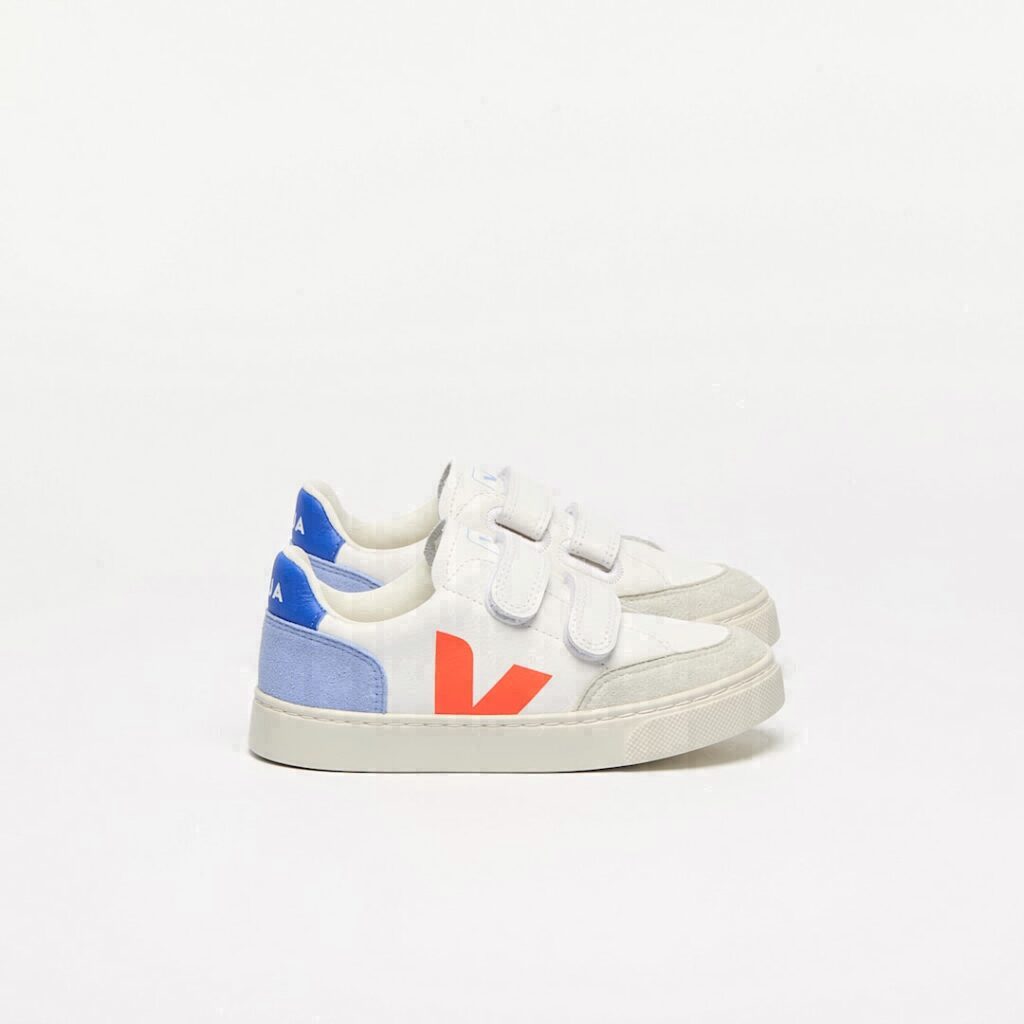 V-12 Leather White Multico Orange Fluo
